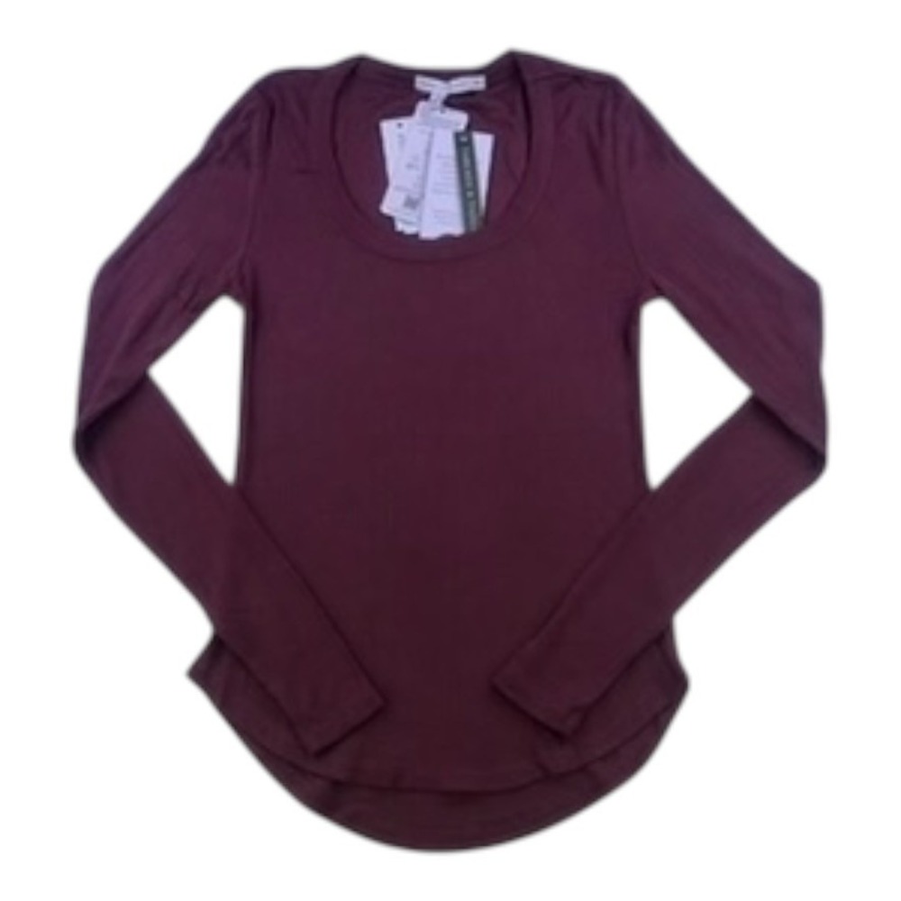Threads 4 Thought Ribbed‎ Long Sleeve Burgundy Top XS NWT